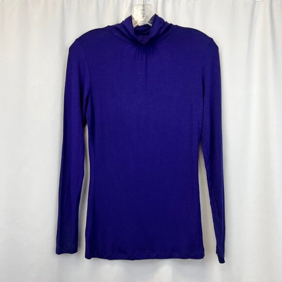Twenty One Womens Deep Purple Long Sleeve Blouse Keyhole Back Top Size Medium - Picture 1 of 9
